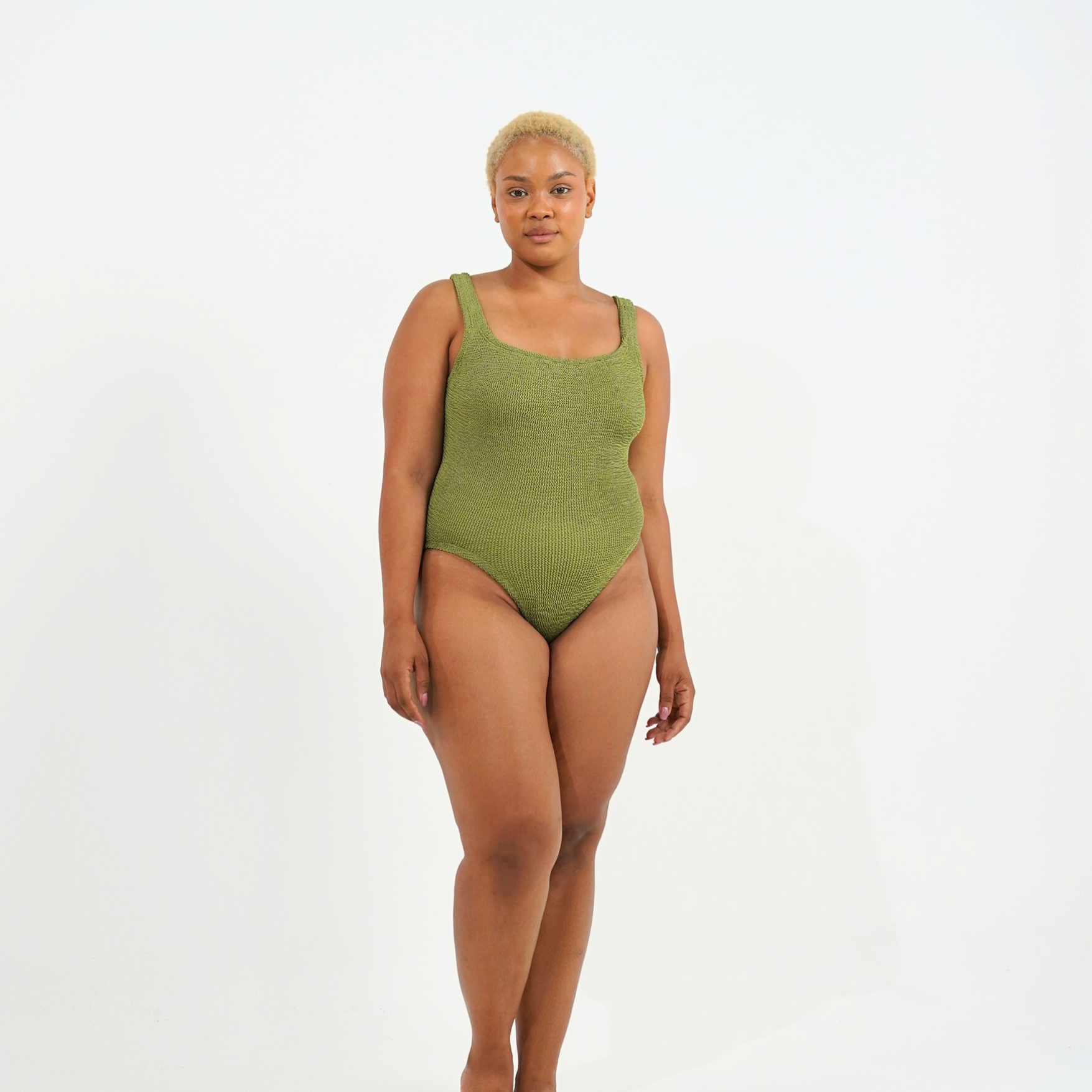 One Size Luxe Crinkle Swimsuit - Golden Sage