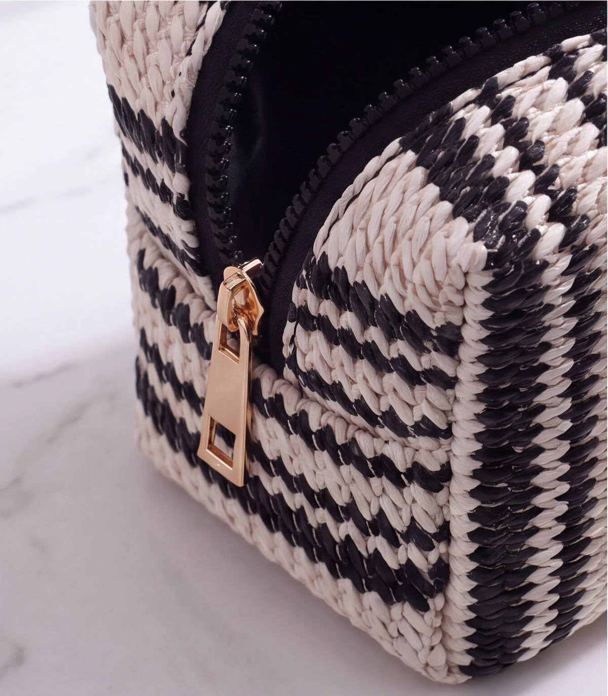 Woven B&W Cosmetics Bag