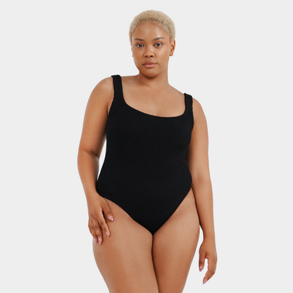 One Size Luxe Crinkle Swimsuit - Midnight Black