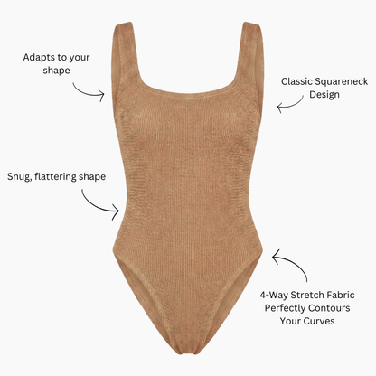 One Size Crinkle Swimsuit, Maternity &amp; Postpartum - Metallic Toffee