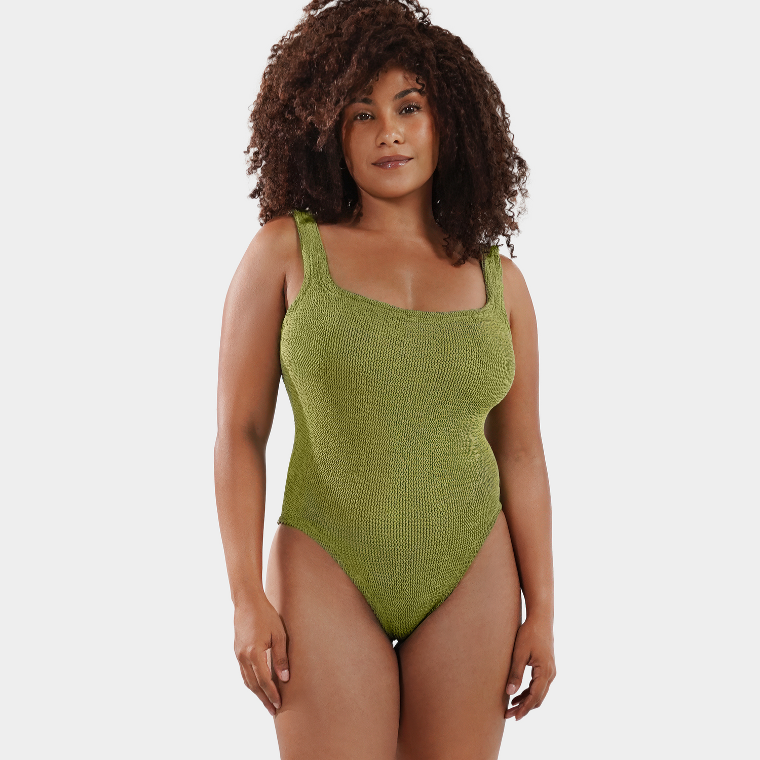 One Size Luxe Crinkle Swimsuit - Cornflower Blue