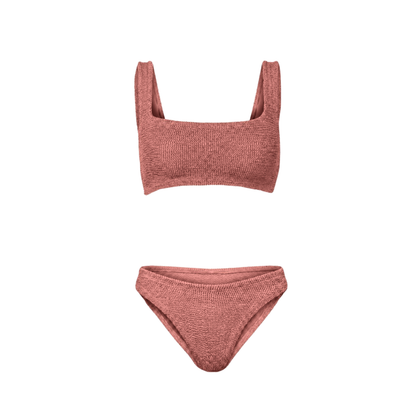One Size Crinkle Bikini Set - Amalfi Classic Square Top  - Low Waisted Bottoms - Maternity, Postpartum &amp; Beyond