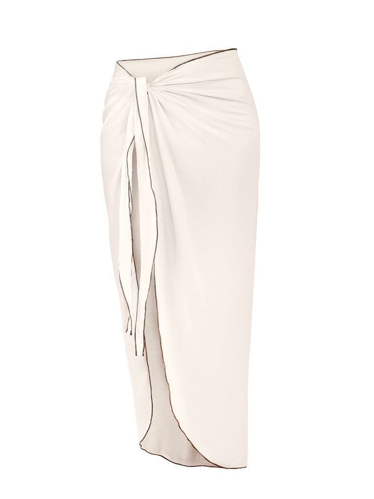 Wrap Skirt Sarong - Cream & Cocoa