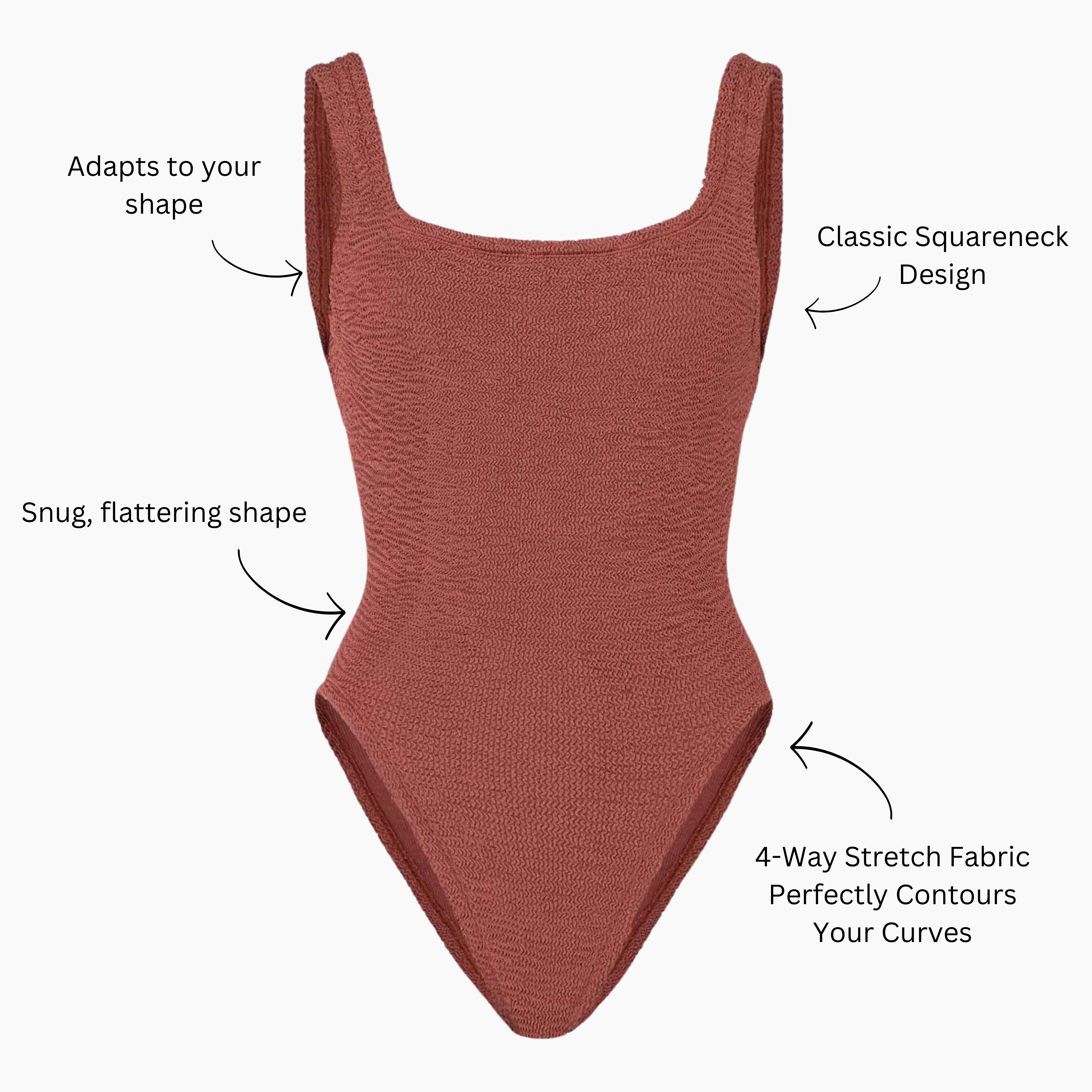 One Size Luxe Crinkle Swimsuit - Metallic Cinnamon